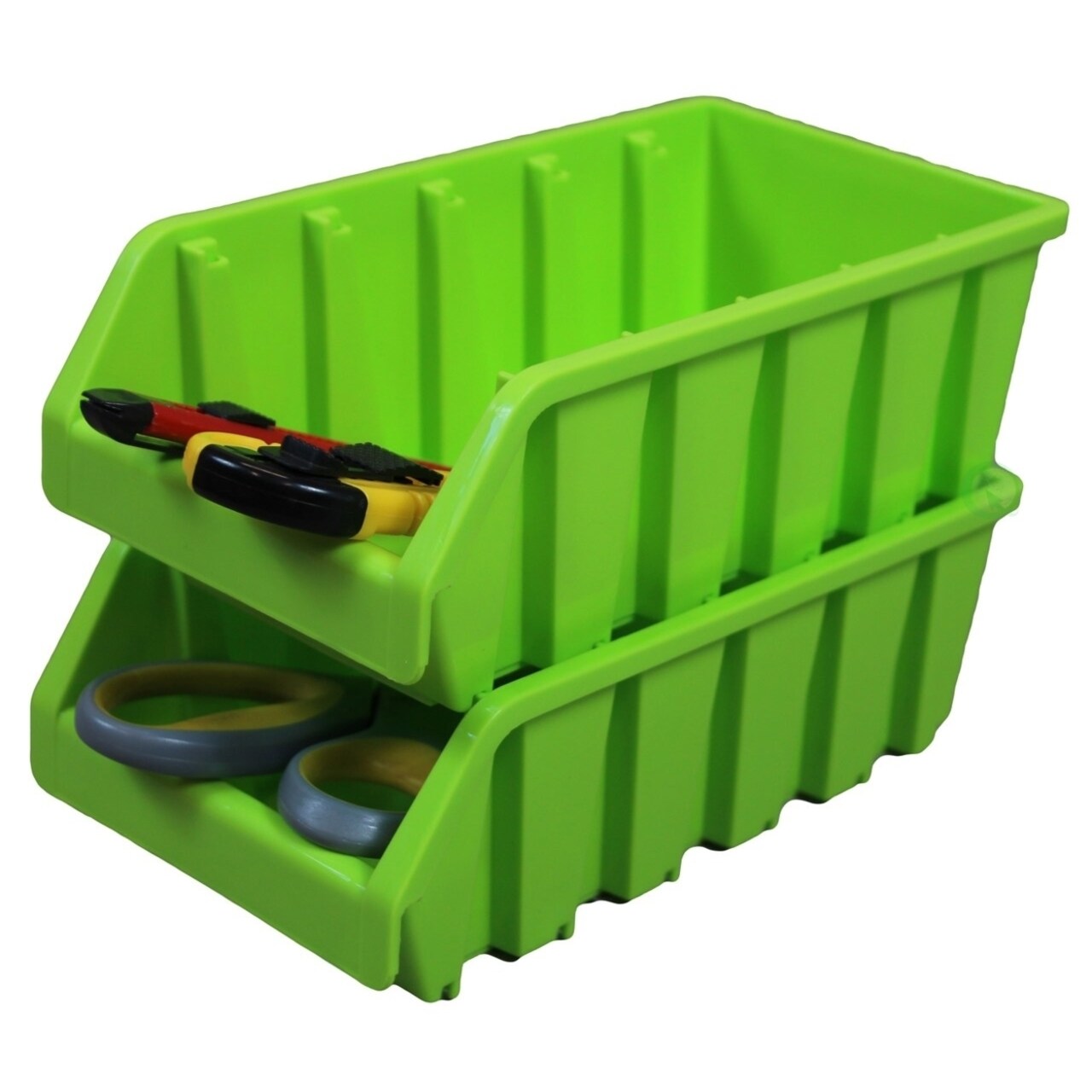Durable Plastic Stacking Storage Bins 4.5W X 8D X 3H Perfect For Organizing